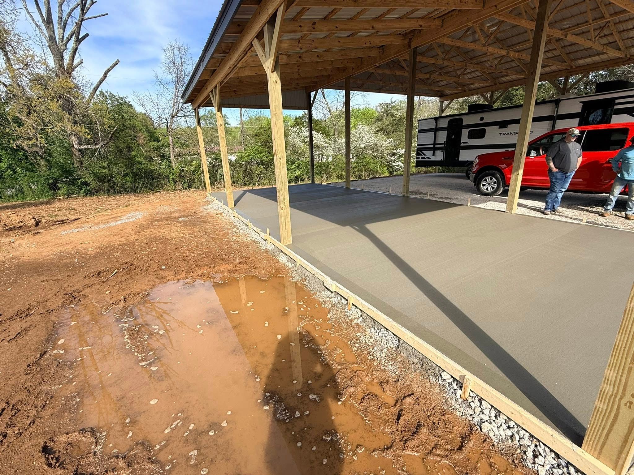 Large pole-barn concrete slab