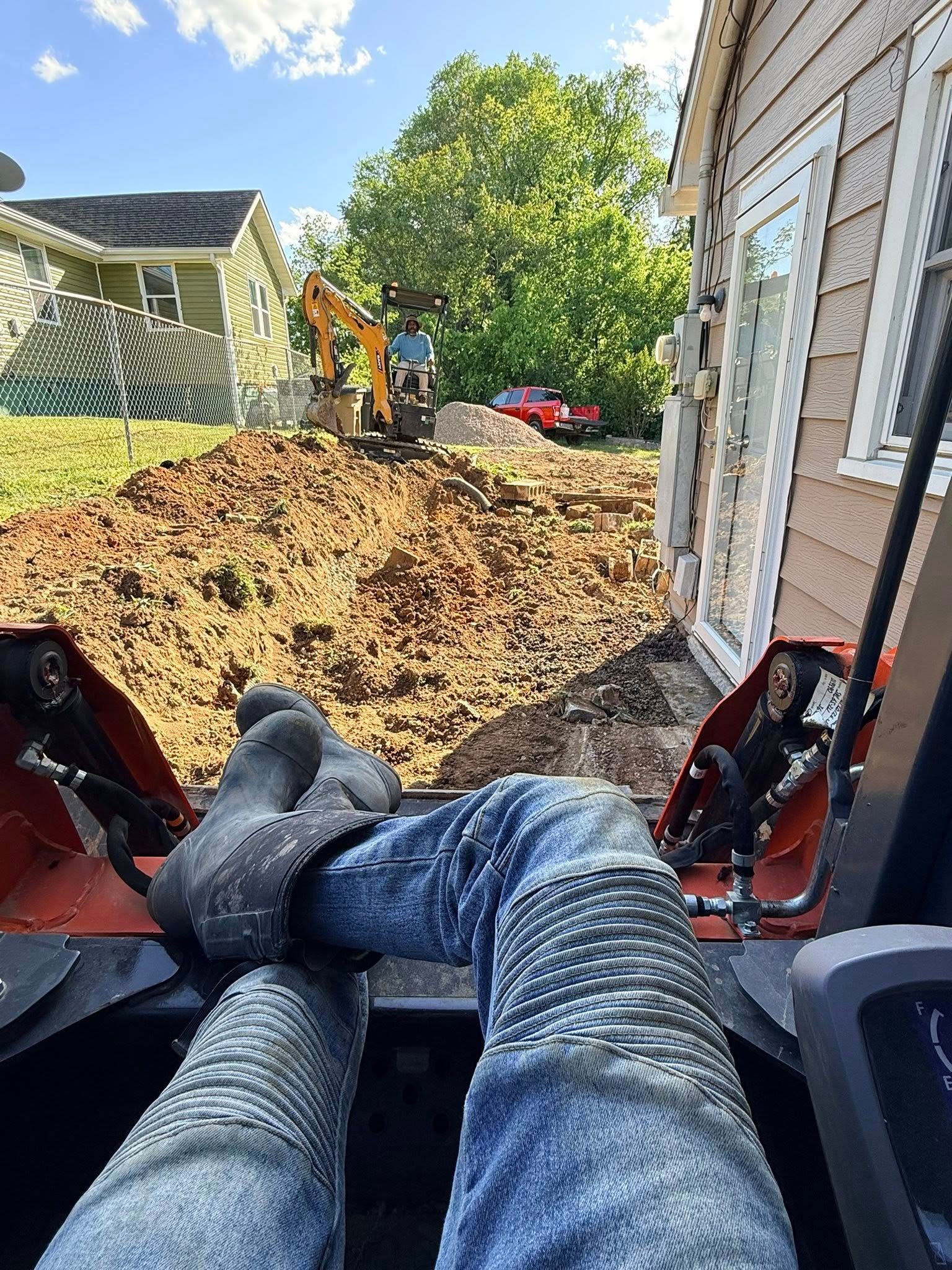 Equipment on site during concrete excavation and prep